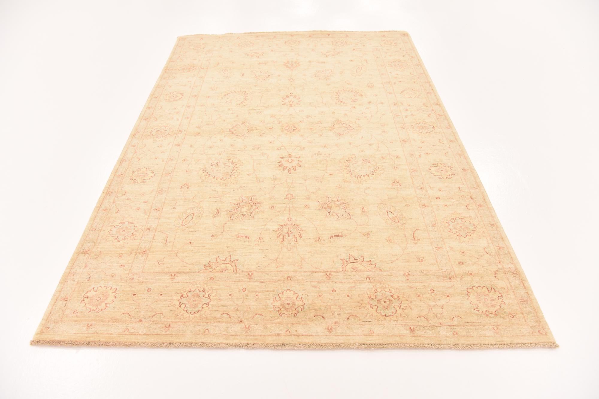 5' 7 x 8' 2 Hand Knotted Peshawar Ziegler Rug