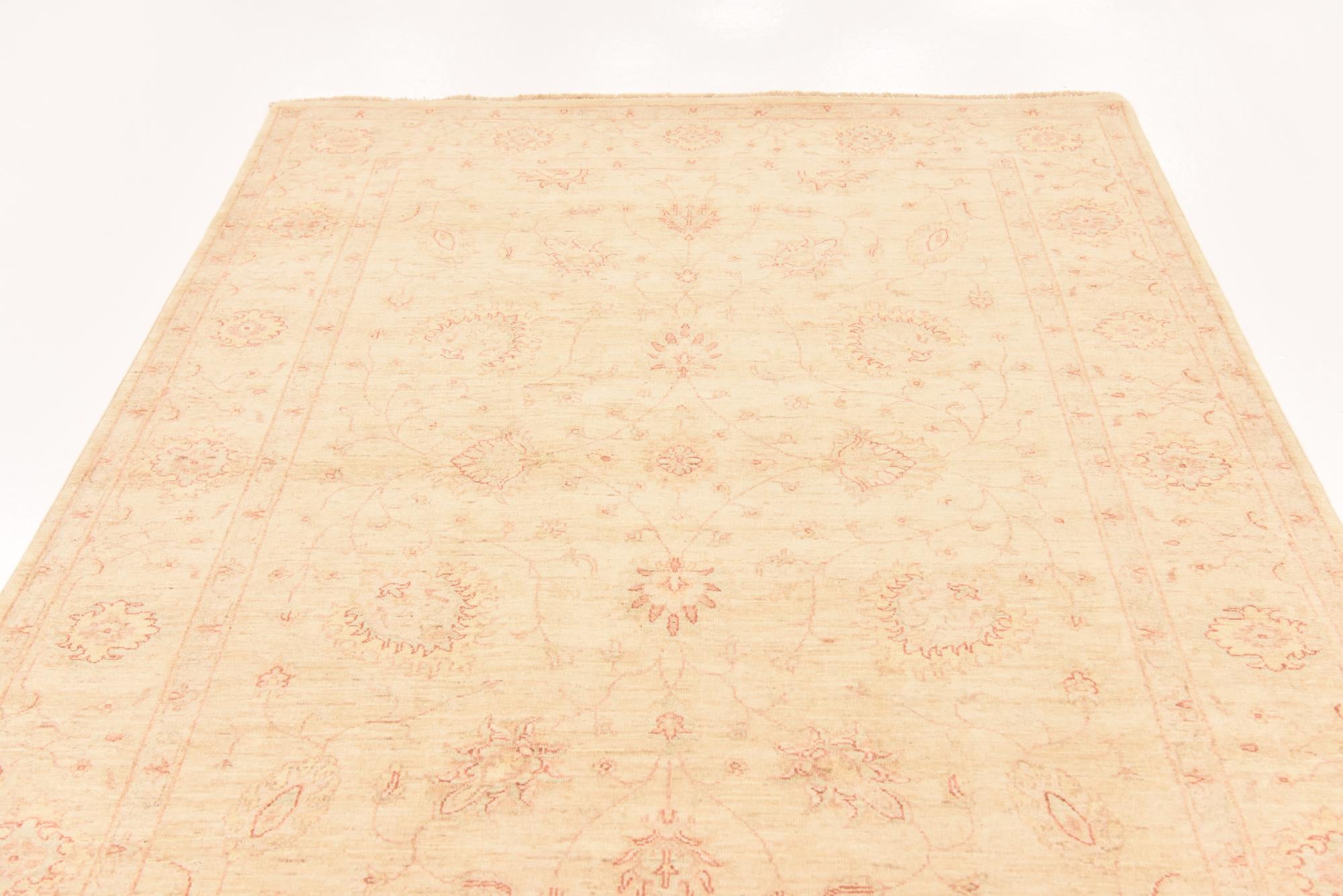 5' 7 x 8' 2 Hand Knotted Peshawar Ziegler Rug