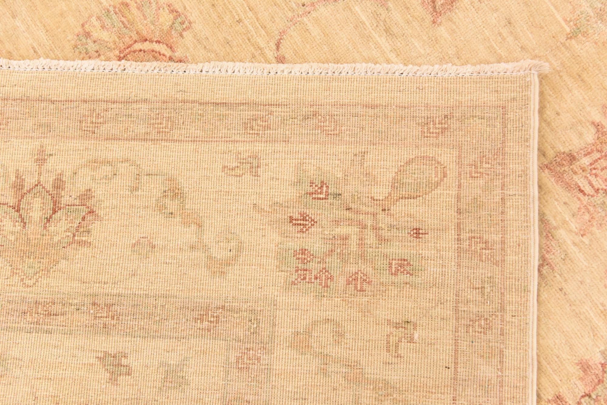 5' 7 x 8' Hand Knotted Peshawar Ziegler Rug
