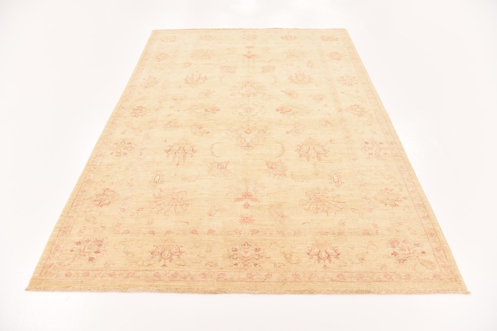 5' 7 x 8' Hand Knotted Peshawar Ziegler Rug