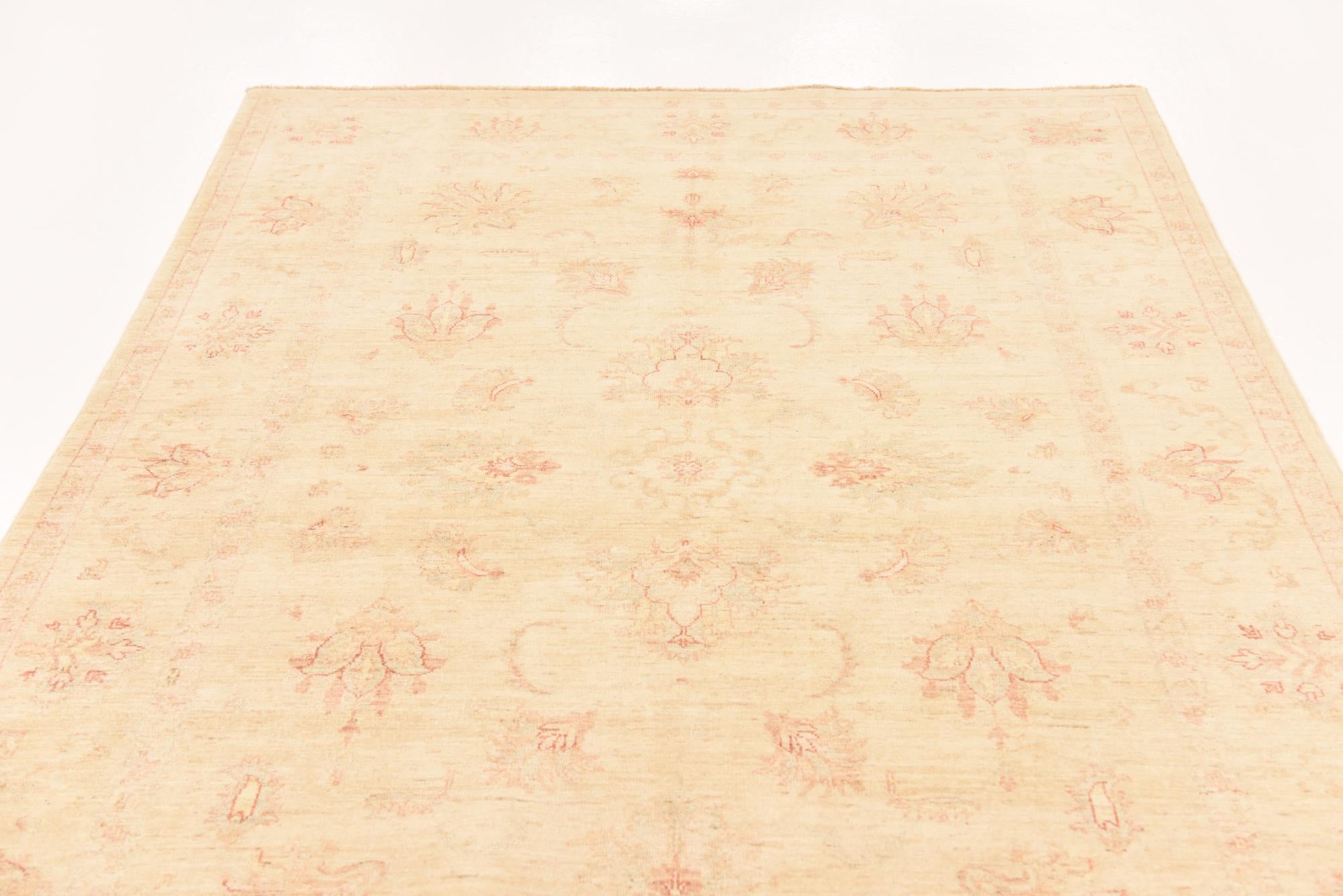 5' 7 x 8' Hand Knotted Peshawar Ziegler Rug