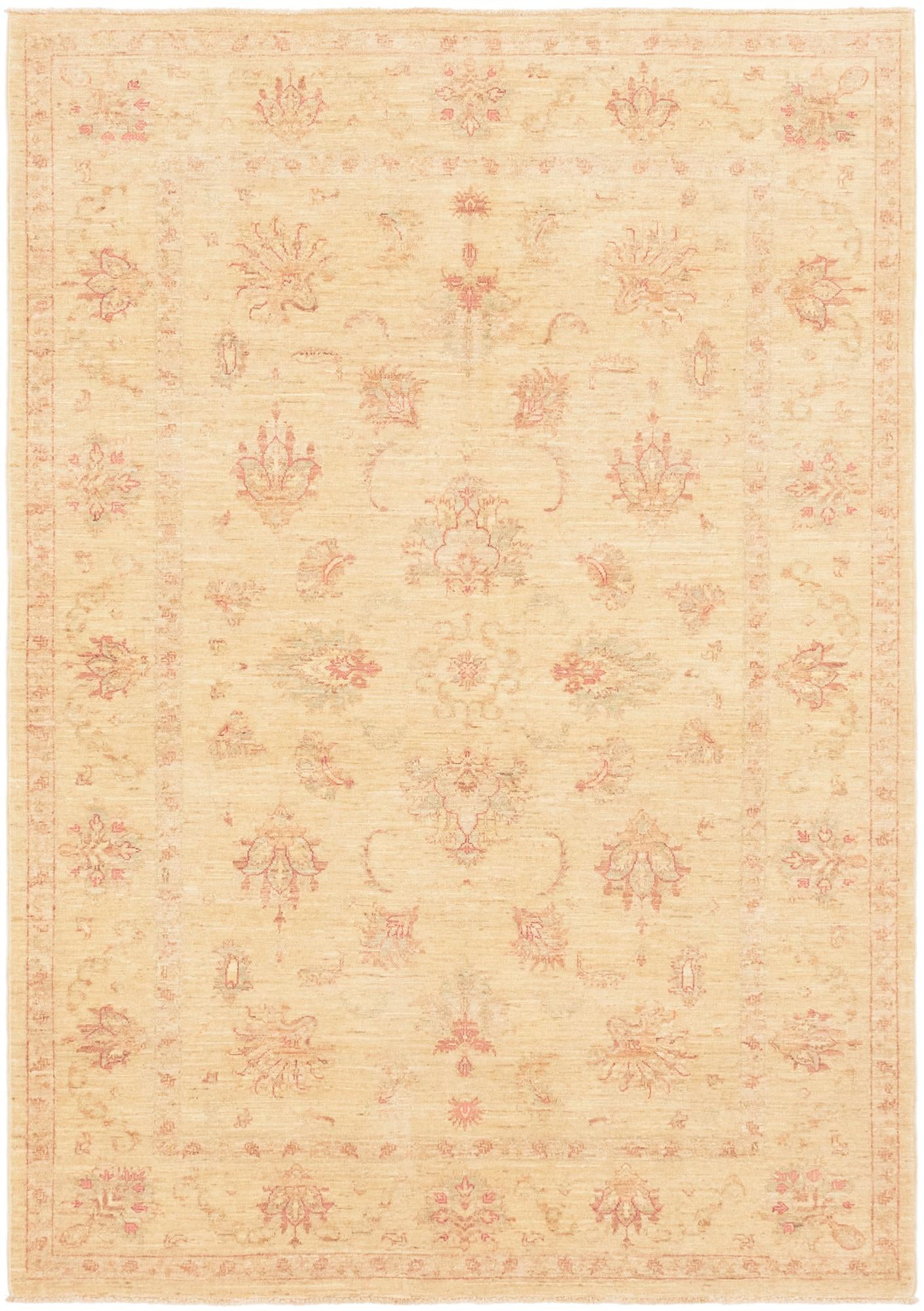 5' 7 x 8' Hand Knotted Peshawar Ziegler Rug