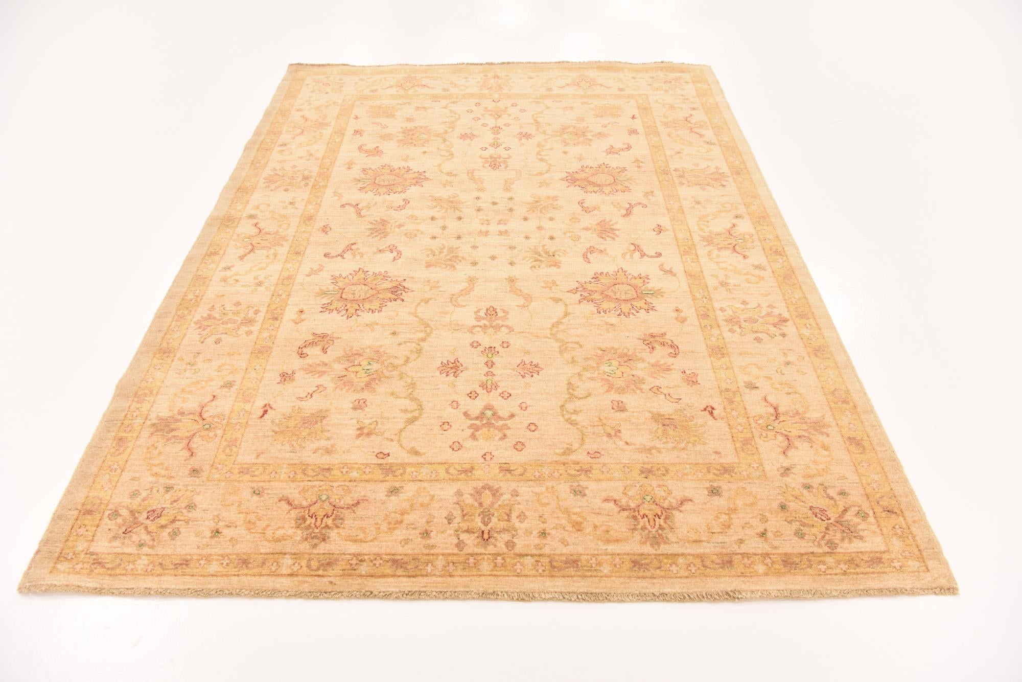 5' 10 x 7' 9 Hand Knotted Peshawar Ziegler Rug