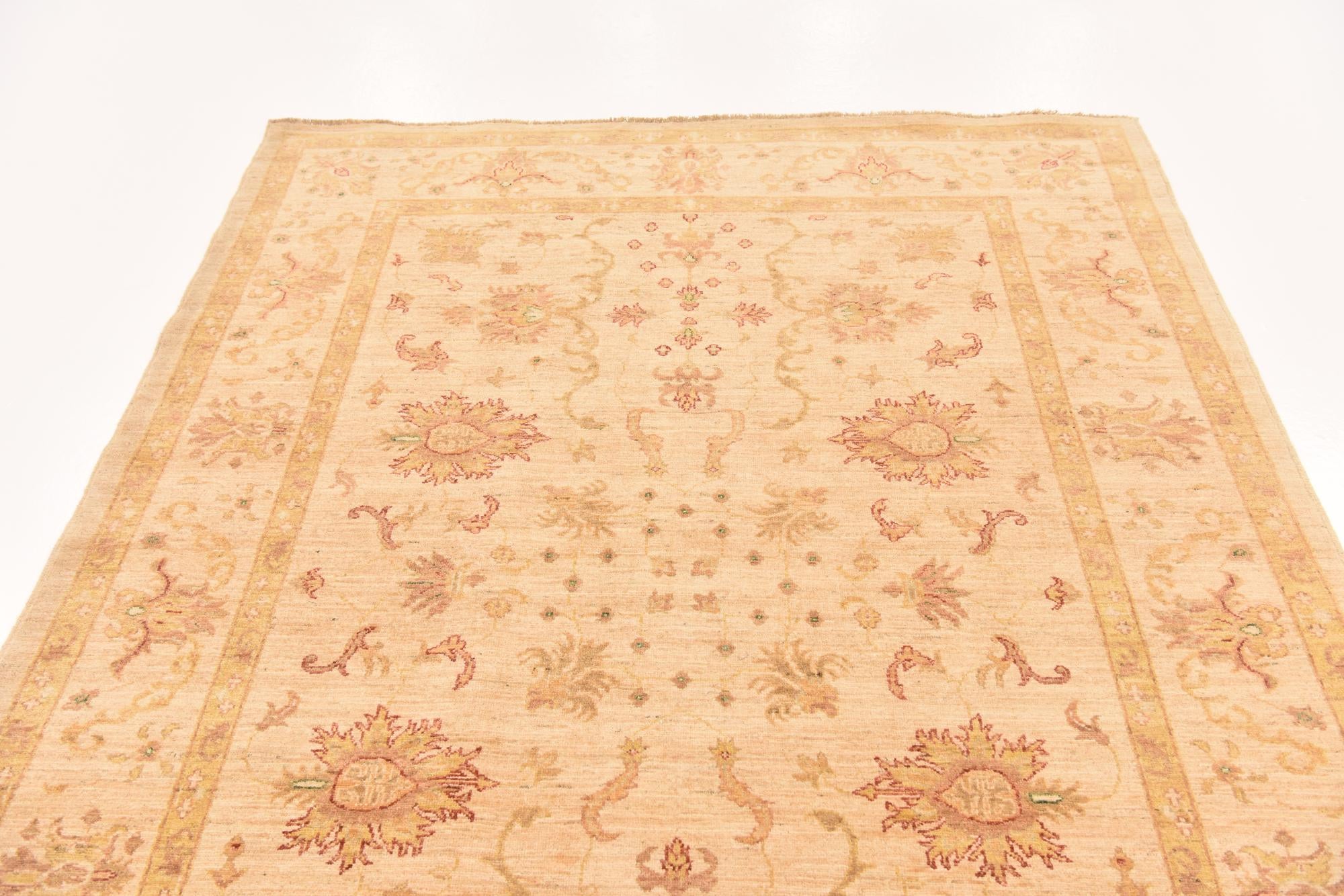 5' 10 x 7' 9 Hand Knotted Peshawar Ziegler Rug