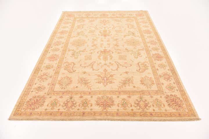5' 9 x 8' Hand Knotted Peshawar Ziegler Rug