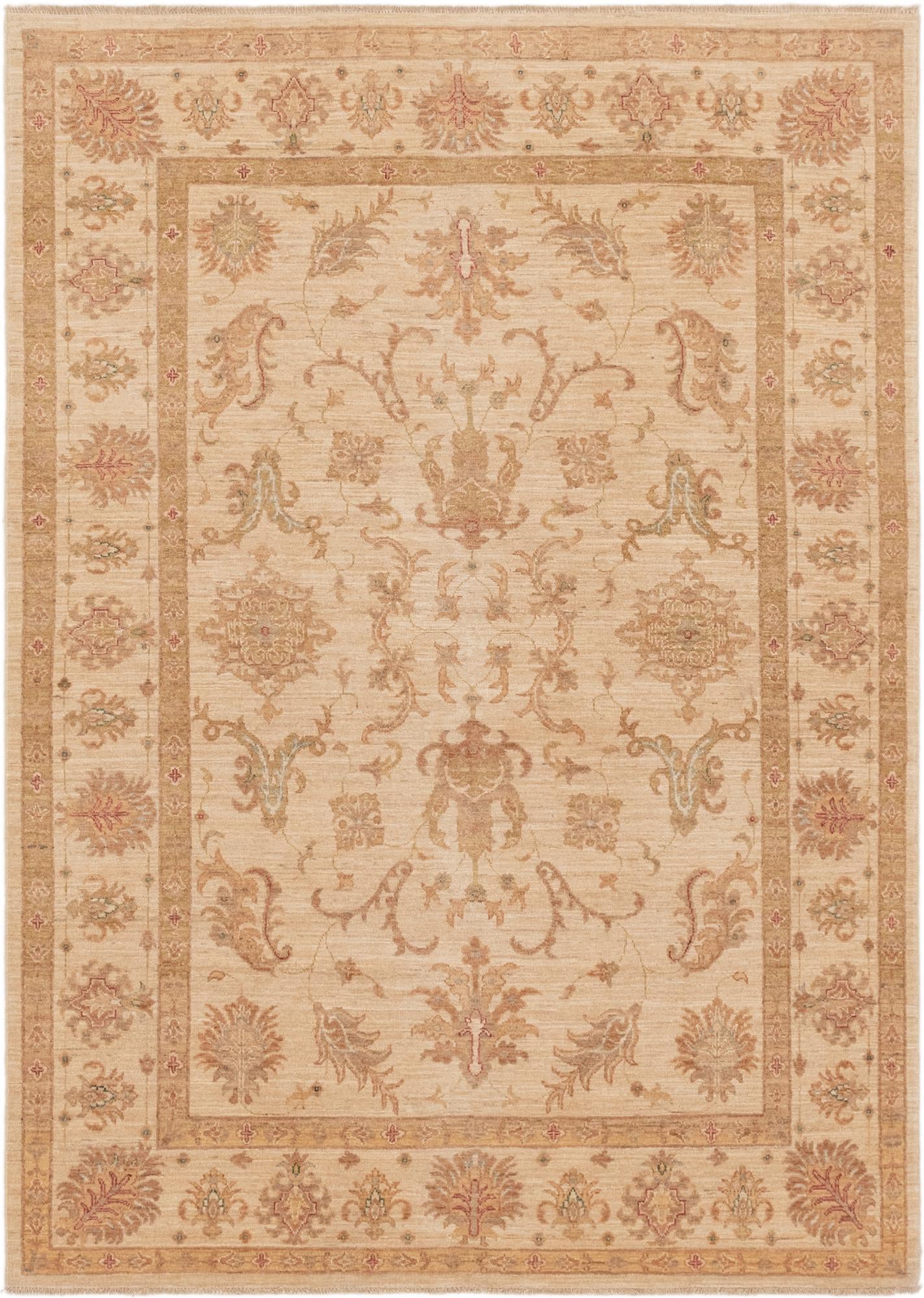 5' 9 x 8' Hand Knotted Peshawar Ziegler Rug