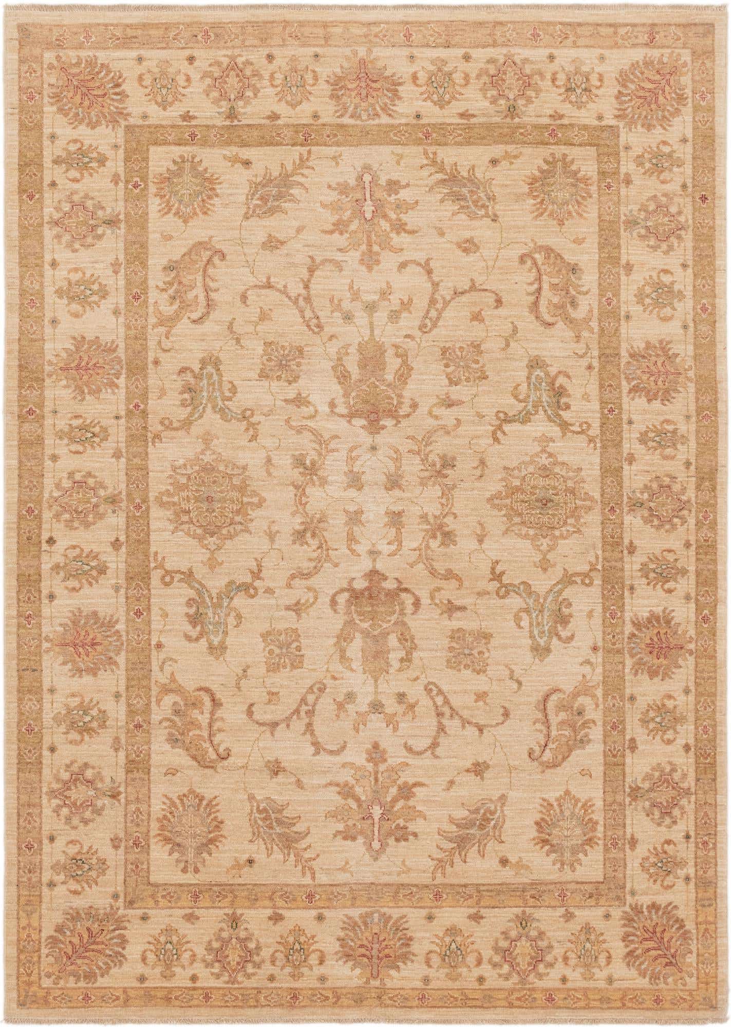 5' 9 x 8' Hand Knotted Peshawar Ziegler Rug