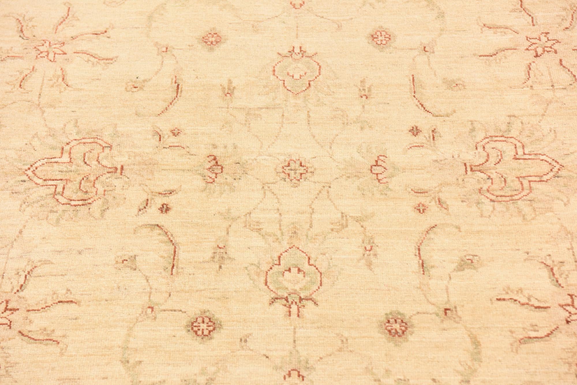 5' 8 x 8' Hand Knotted Peshawar Ziegler Rug