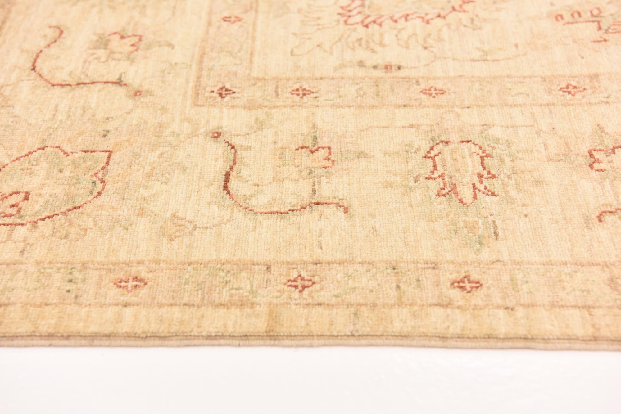 5' 8 x 8' Hand Knotted Peshawar Ziegler Rug
