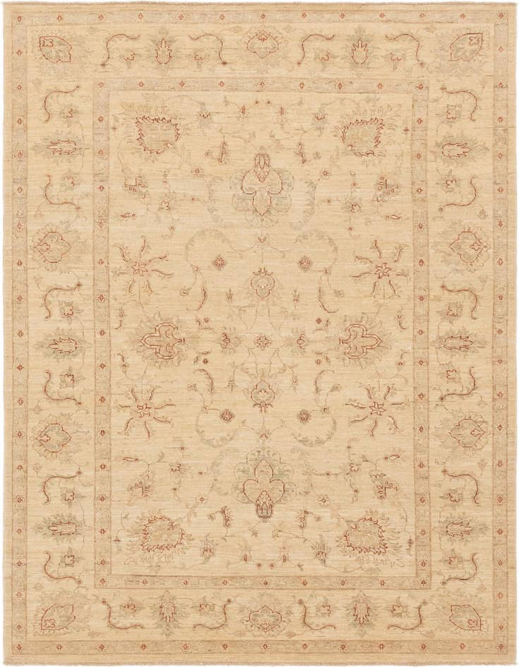 Detail image of 5' 8 x 8' Hand Knotted Peshawar Ziegler Rug