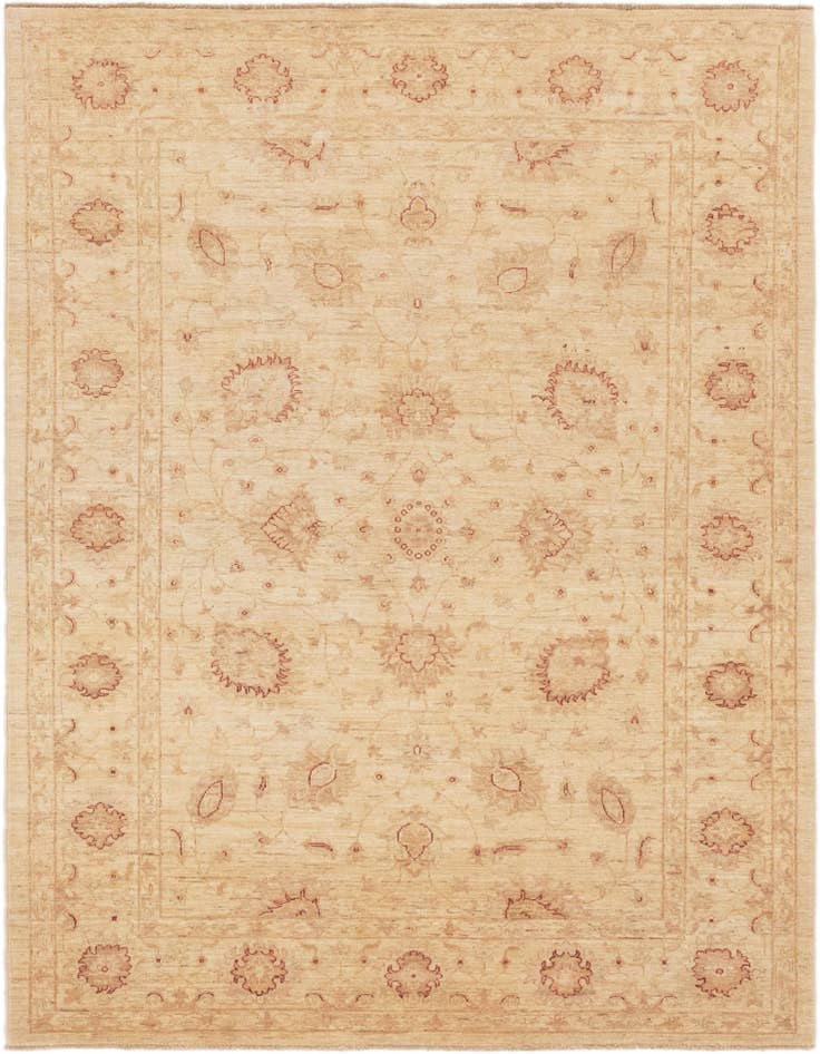 Detail image of 5' 7 x 7' 7 Hand Knotted Peshawar Ziegler Rug