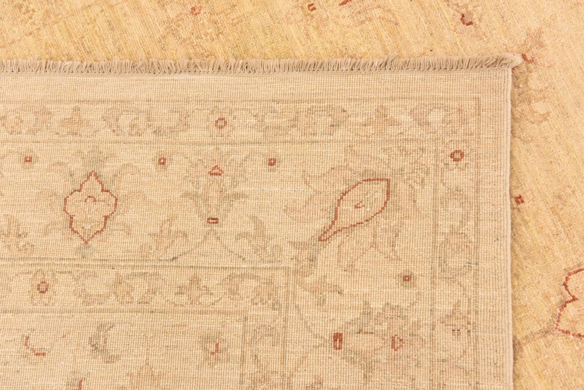 5' 7 x 8' Hand Knotted Peshawar Ziegler Rug