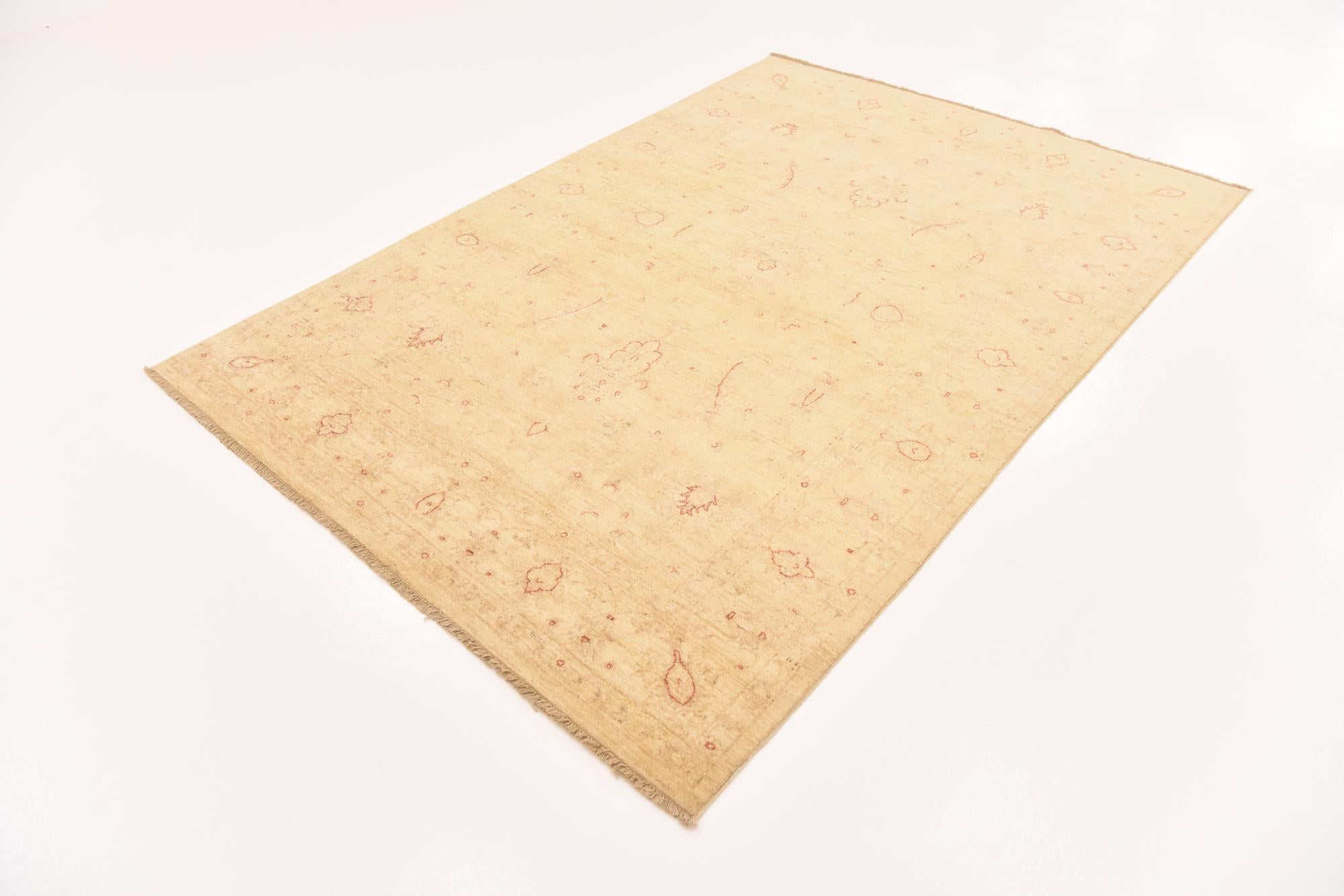 5' 7 x 8' Hand Knotted Peshawar Ziegler Rug