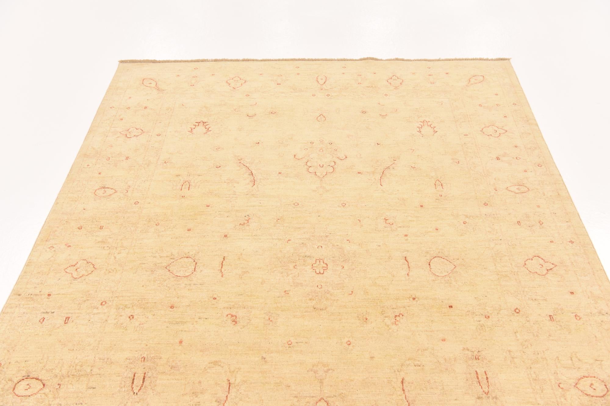 5' 7 x 8' Hand Knotted Peshawar Ziegler Rug