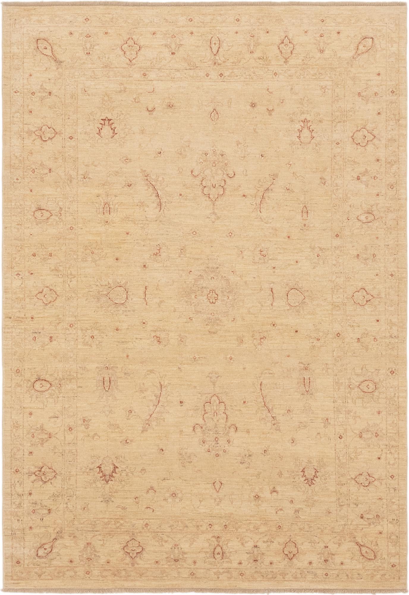 5' 7 x 8' Hand Knotted Peshawar Ziegler Rug