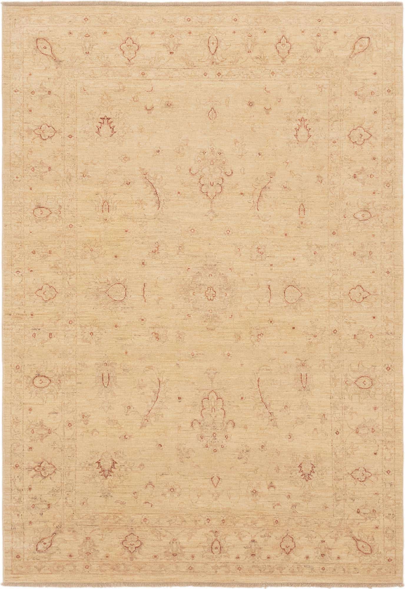 5' 7 x 8' Hand Knotted Peshawar Ziegler Rug