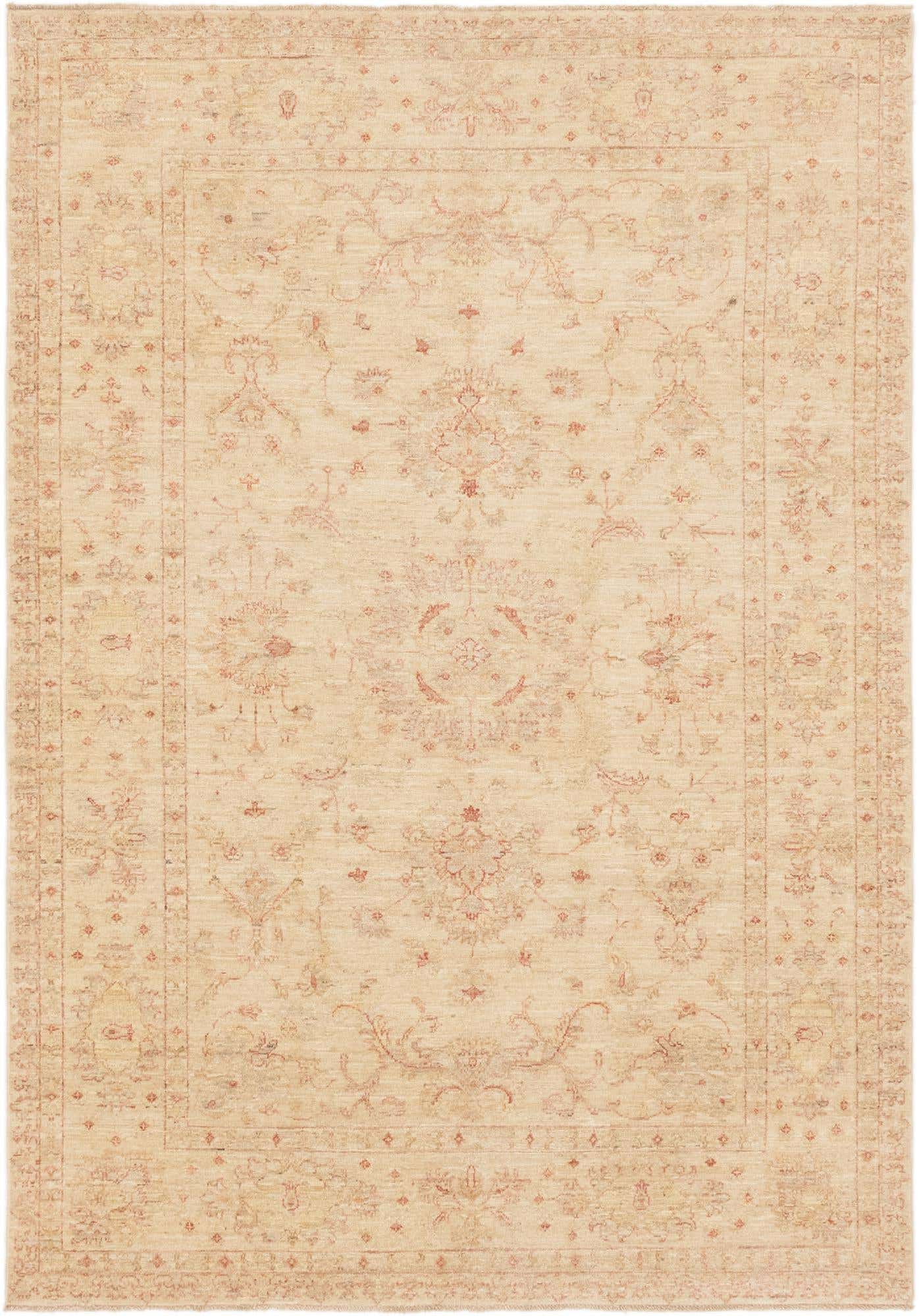 5' 7 x 8' Hand Knotted Peshawar Ziegler Rug