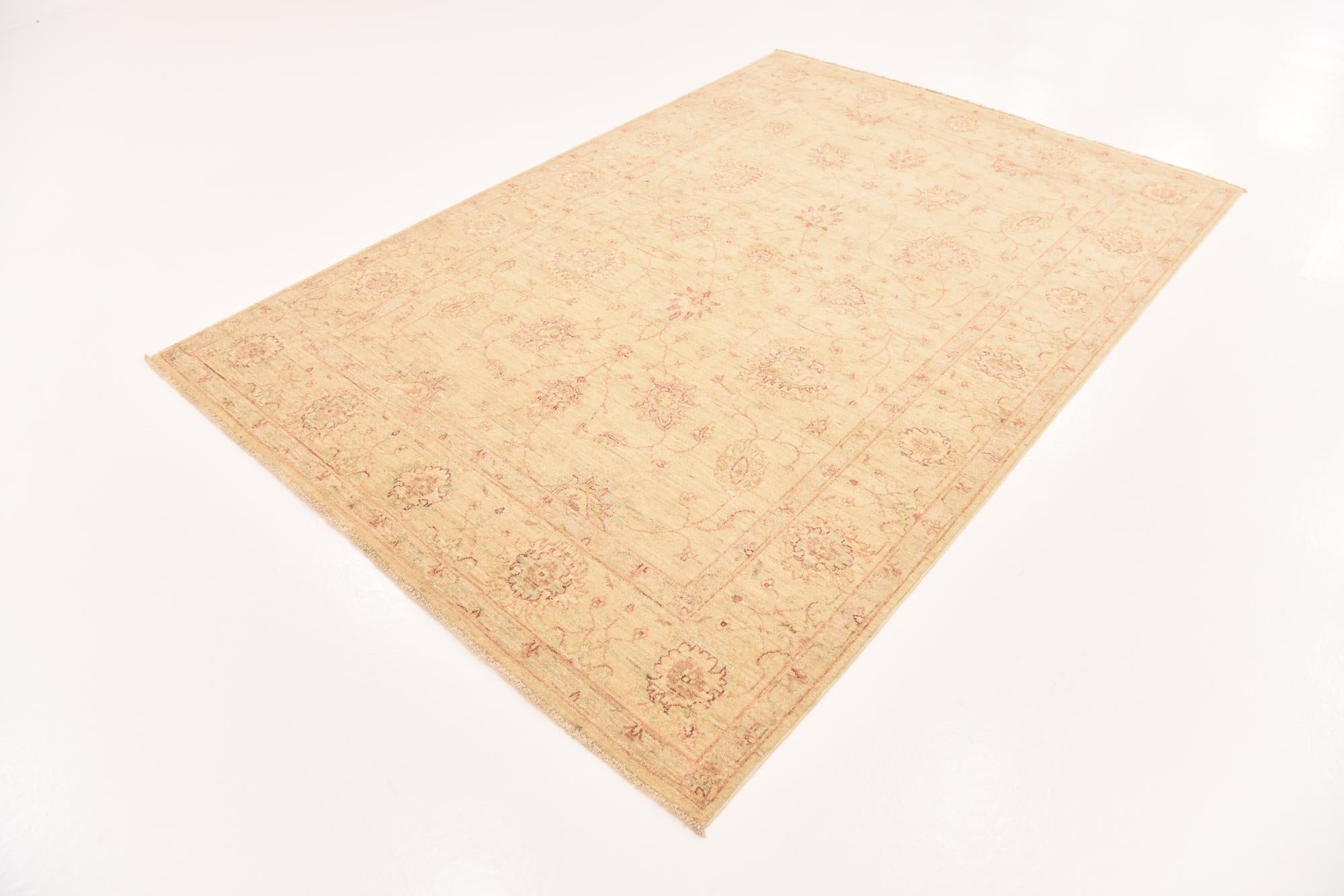 5' 7 x 8' 2 Hand Knotted Peshawar Ziegler Rug