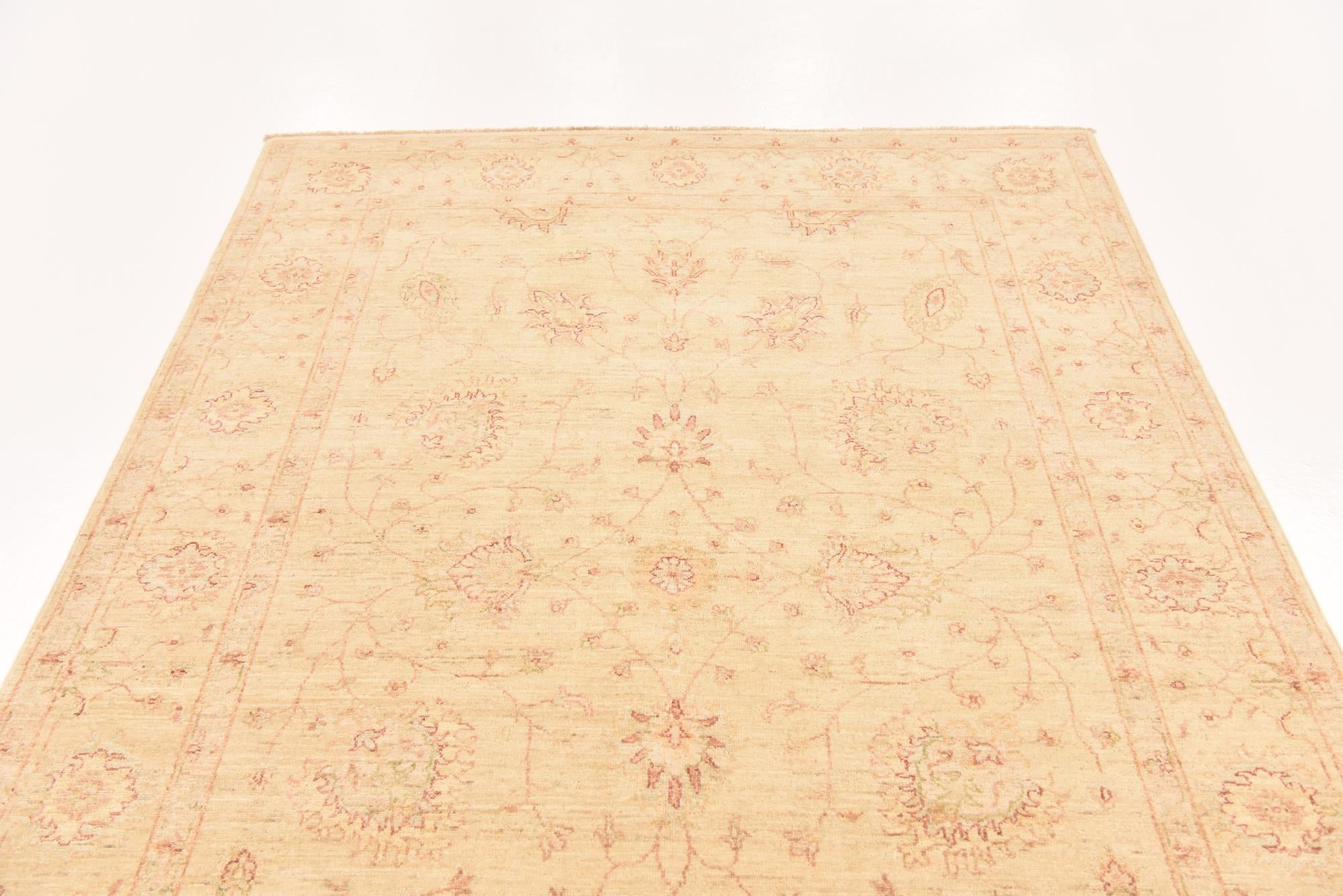 5' 7 x 8' 2 Hand Knotted Peshawar Ziegler Rug