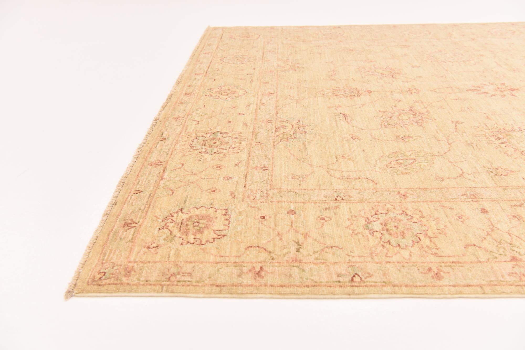 5' 7 x 8' 2 Hand Knotted Peshawar Ziegler Rug