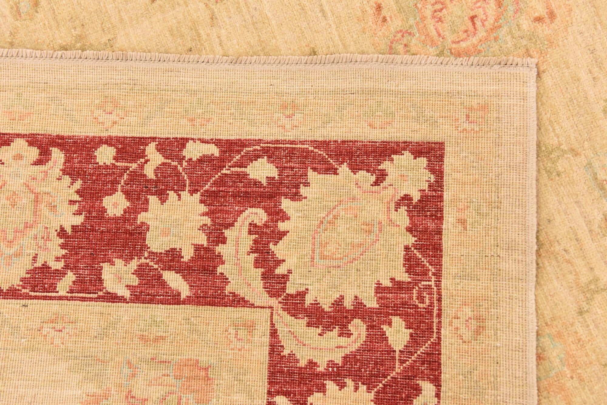 6' 9 x 9' 8 Hand Knotted Peshawar Ziegler Rug