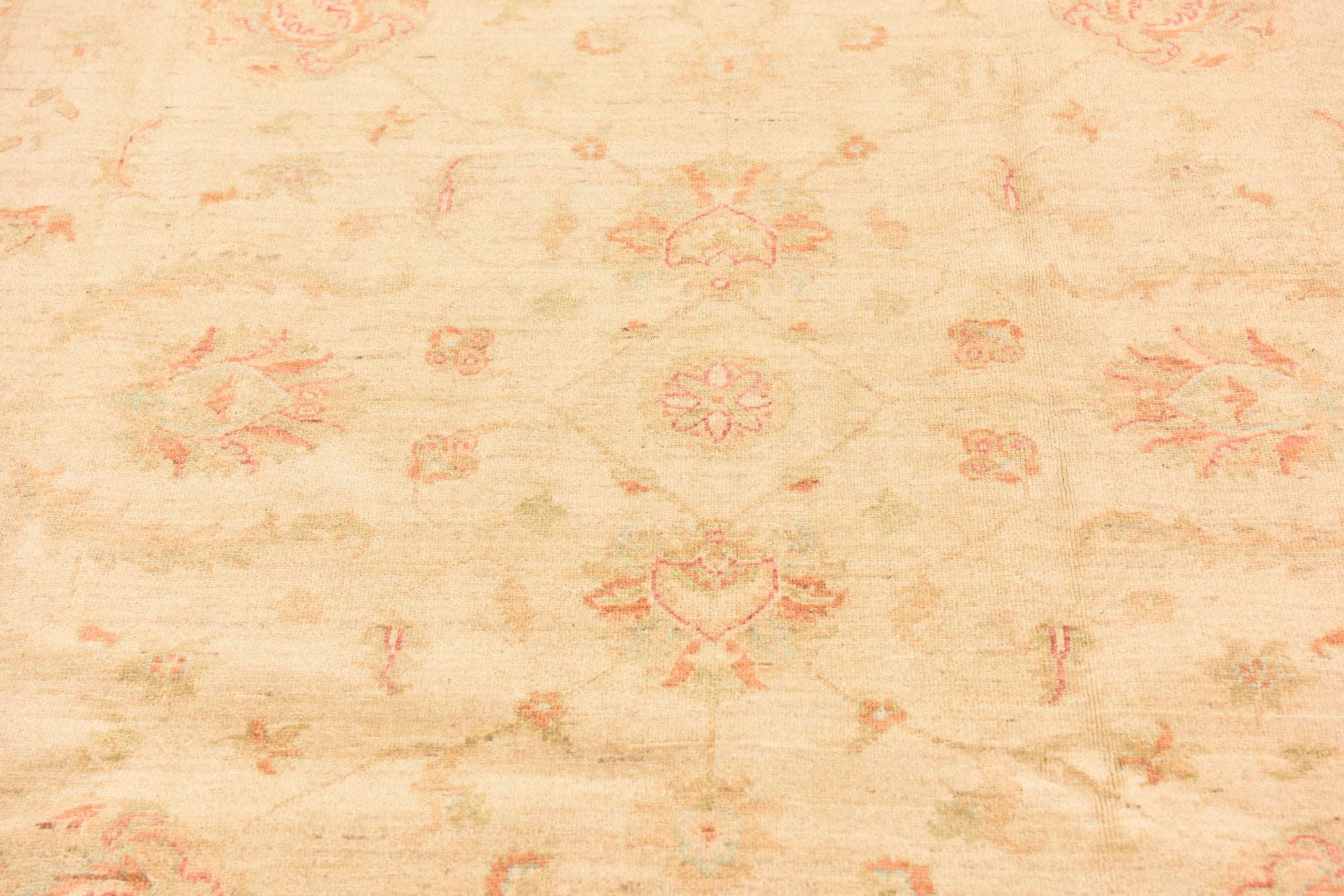 6' 9 x 9' 8 Hand Knotted Peshawar Ziegler Rug