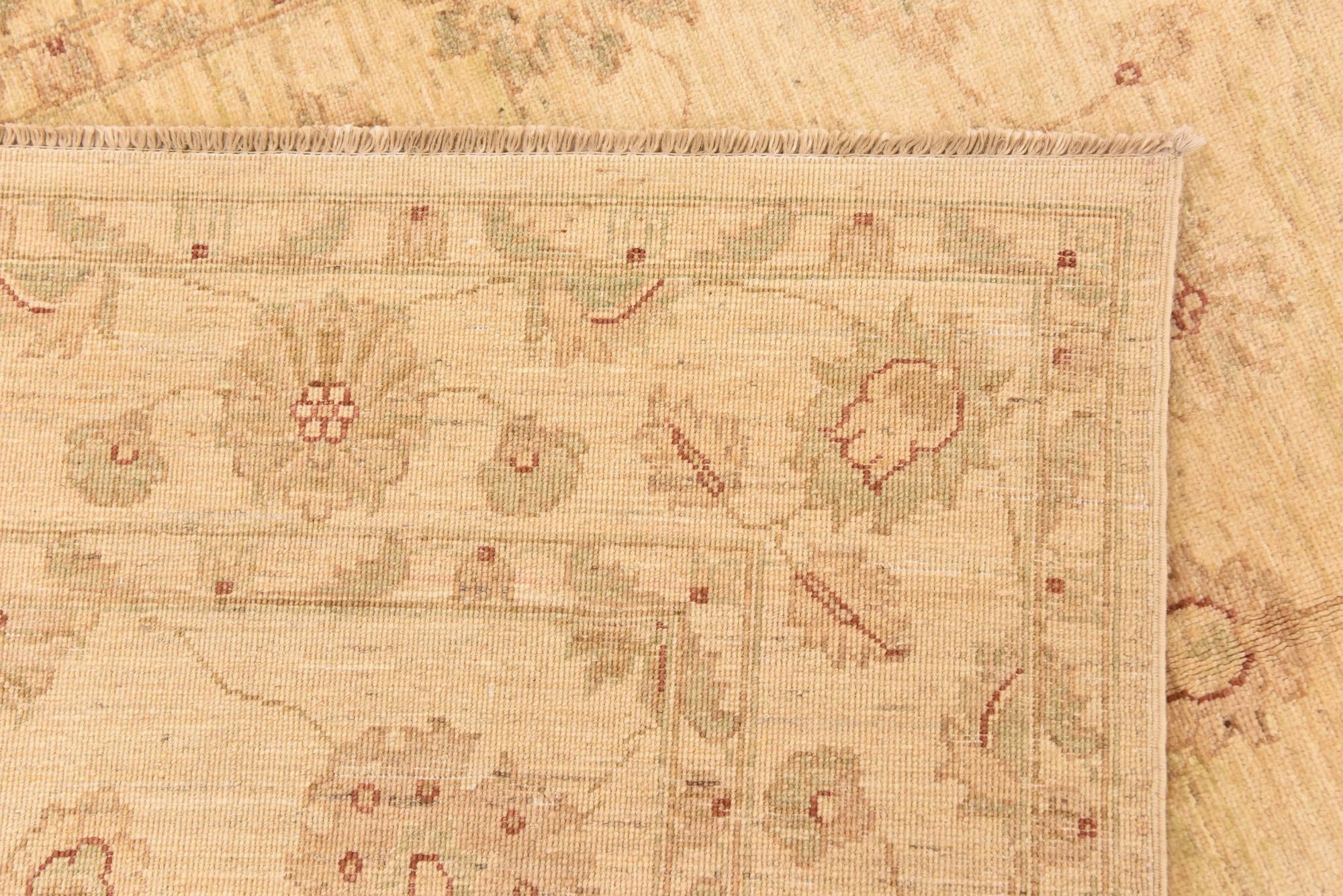 5' 2 x 6' 10 Hand Knotted Peshawar Ziegler Rug
