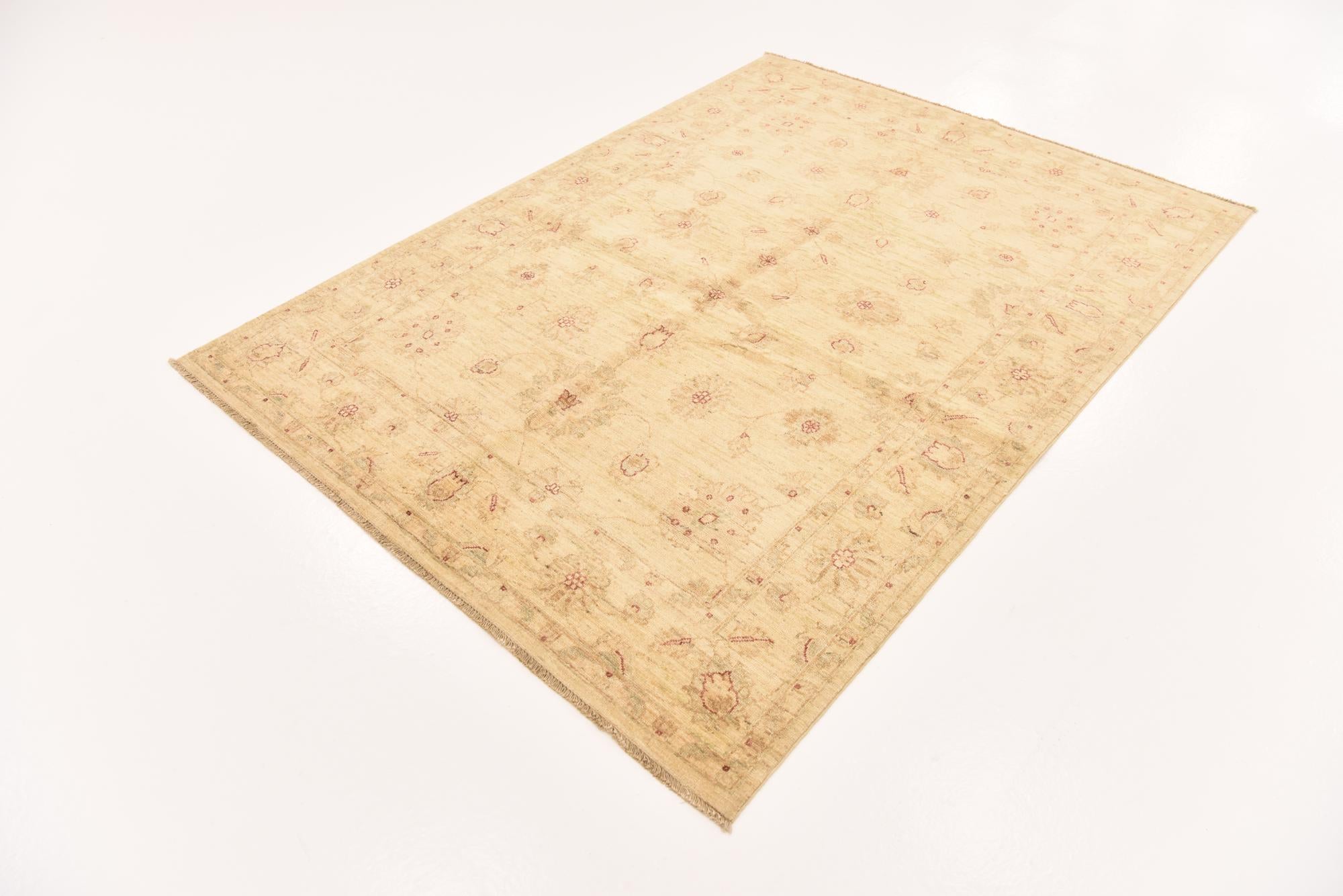 5' 2 x 6' 10 Hand Knotted Peshawar Ziegler Rug