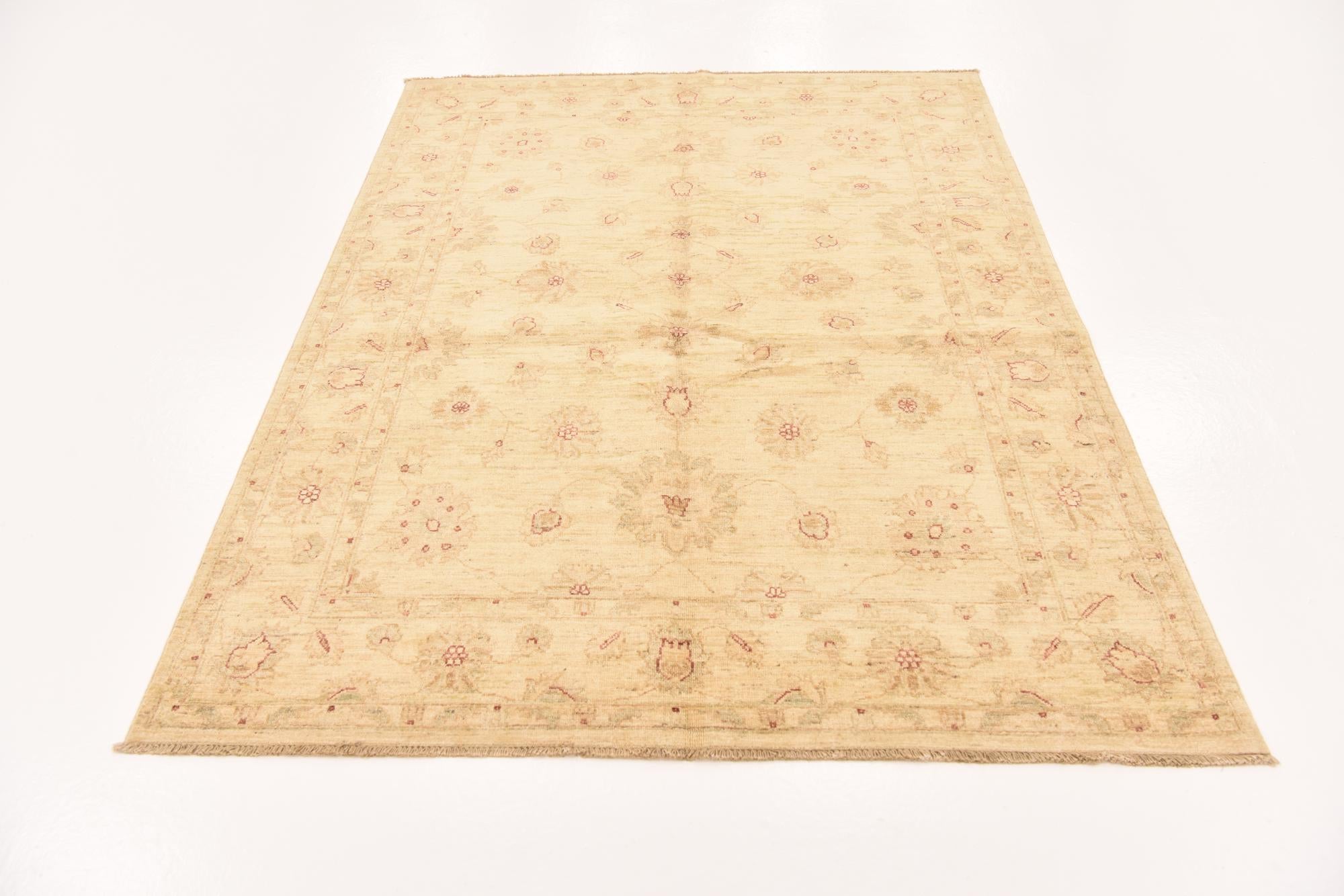 5' 2 x 6' 10 Hand Knotted Peshawar Ziegler Rug