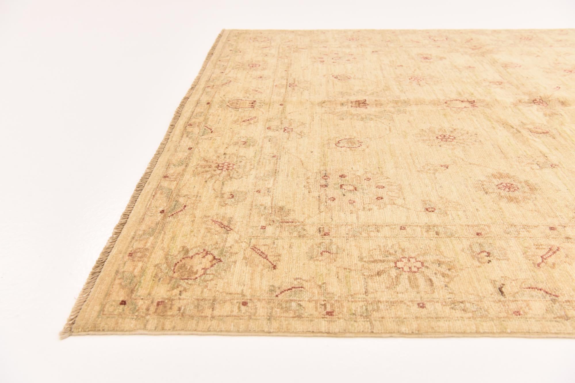 5' 2 x 6' 10 Hand Knotted Peshawar Ziegler Rug