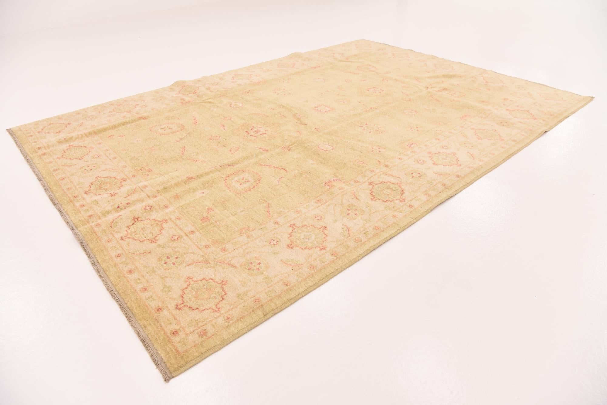 6' 9 x 9' 7 Hand Knotted Peshawar Ziegler Rug