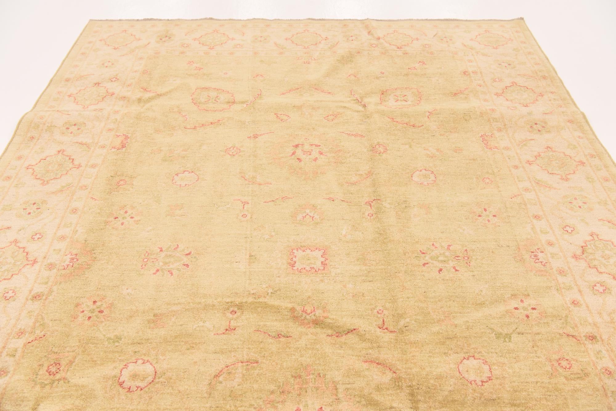 6' 9 x 9' 7 Hand Knotted Peshawar Ziegler Rug