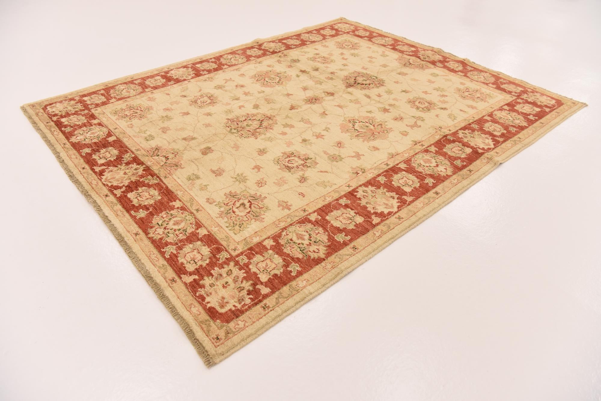 5' x 6' 6 Hand Knotted Peshawar Ziegler Rug