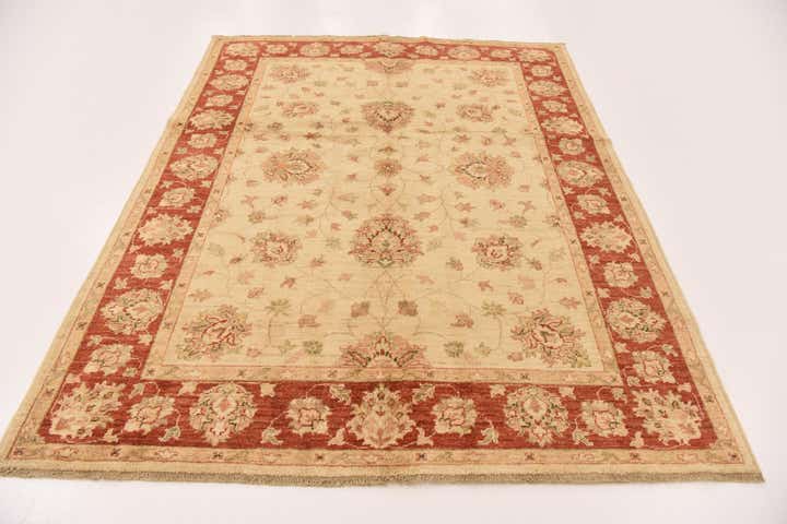 5' x 6' 6 Hand Knotted Peshawar Ziegler Rug