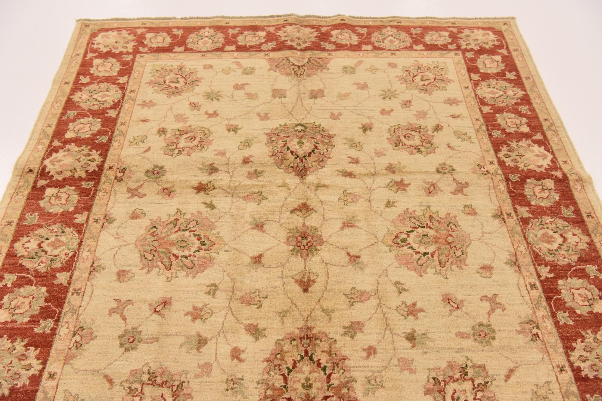 5' x 6' 6 Hand Knotted Peshawar Ziegler Rug