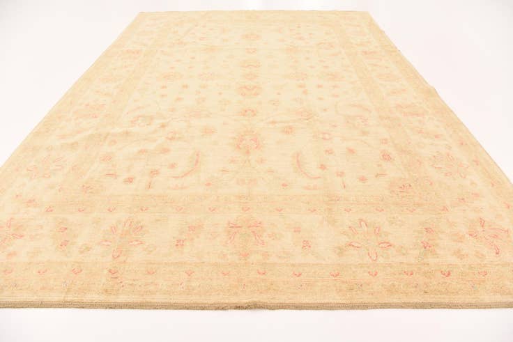 Detailfoto van 250cm x 350cm Handgeknoopt Peshawar Ziegler Vloerkleed