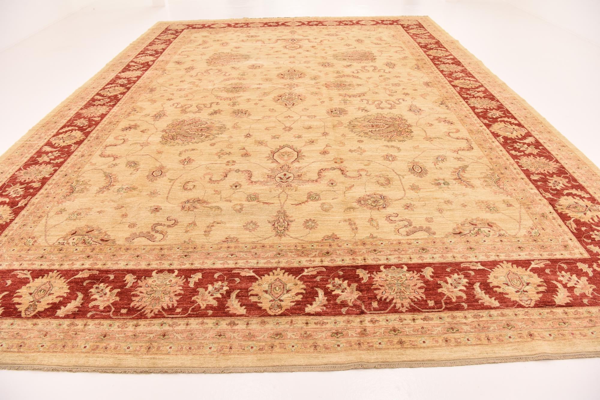 13' x 17' 7 Hand Knotted Peshawar Ziegler Rug