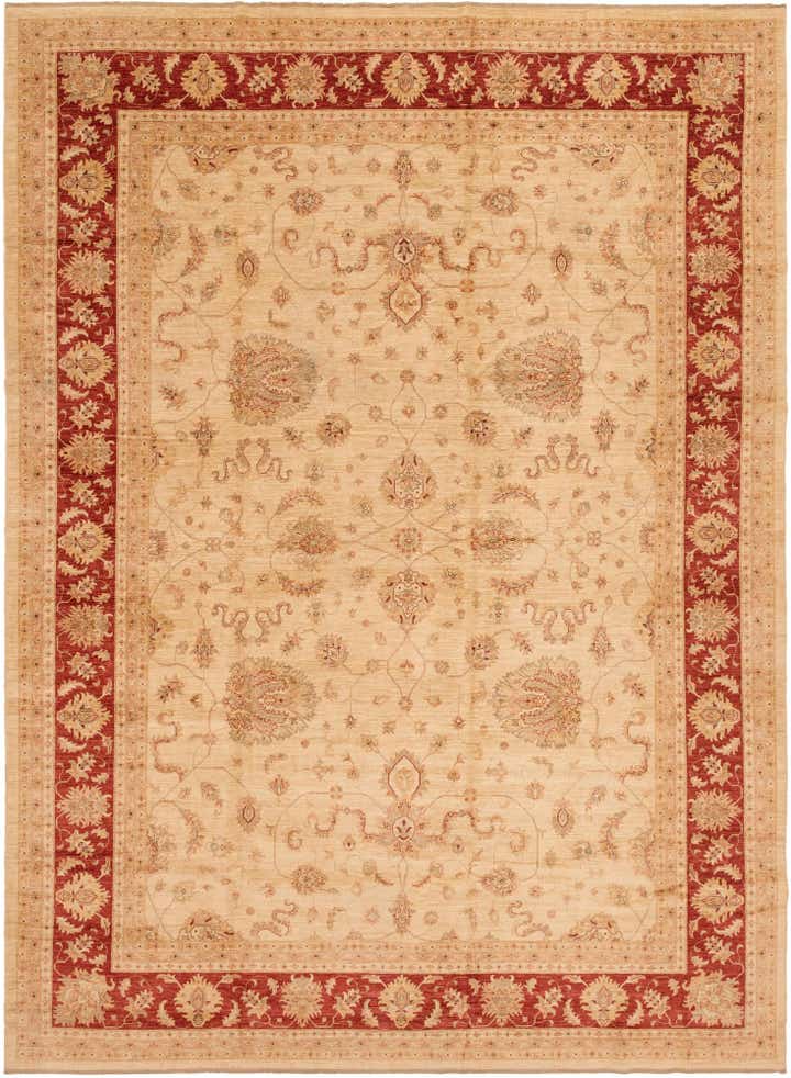 13' x 17' 7 Hand Knotted Peshawar Ziegler Rug
