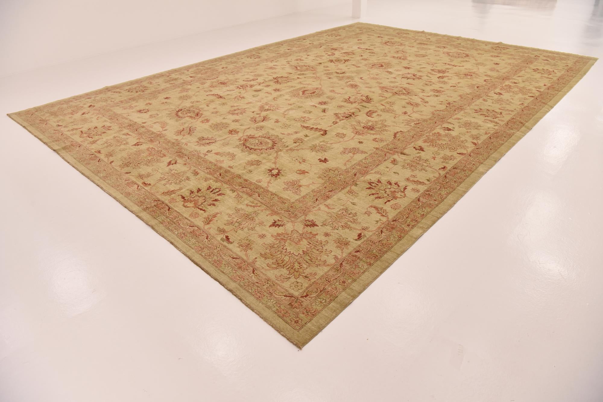 13' 2 x 19' 2 Hand Knotted Peshawar Ziegler Rug