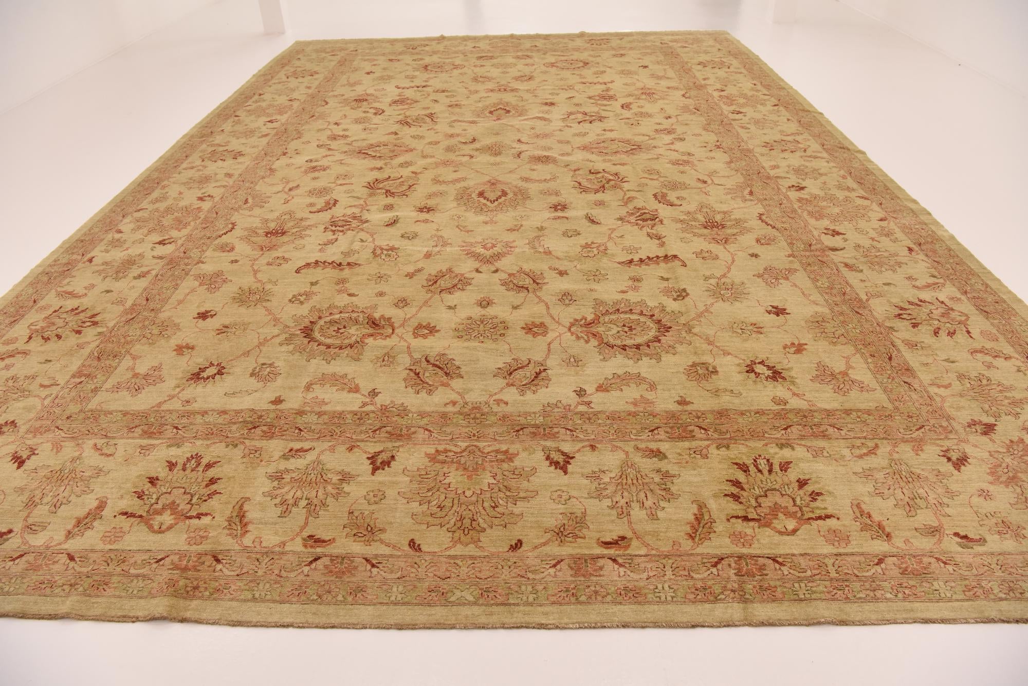 13' 2 x 19' 2 Hand Knotted Peshawar Ziegler Rug