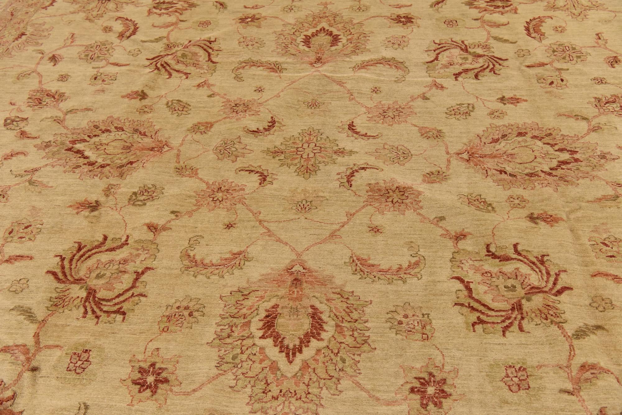 13' 2 x 19' 2 Hand Knotted Peshawar Ziegler Rug