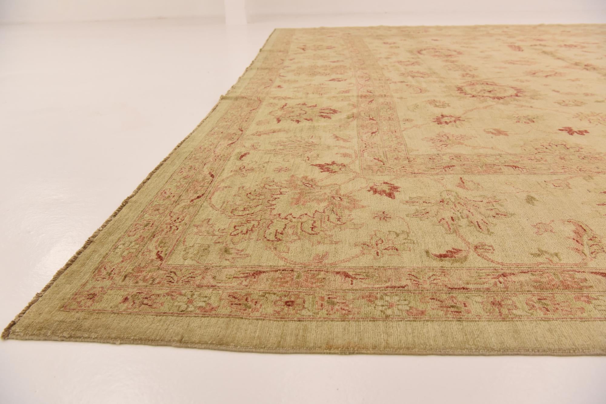 13' 2 x 19' 2 Hand Knotted Peshawar Ziegler Rug