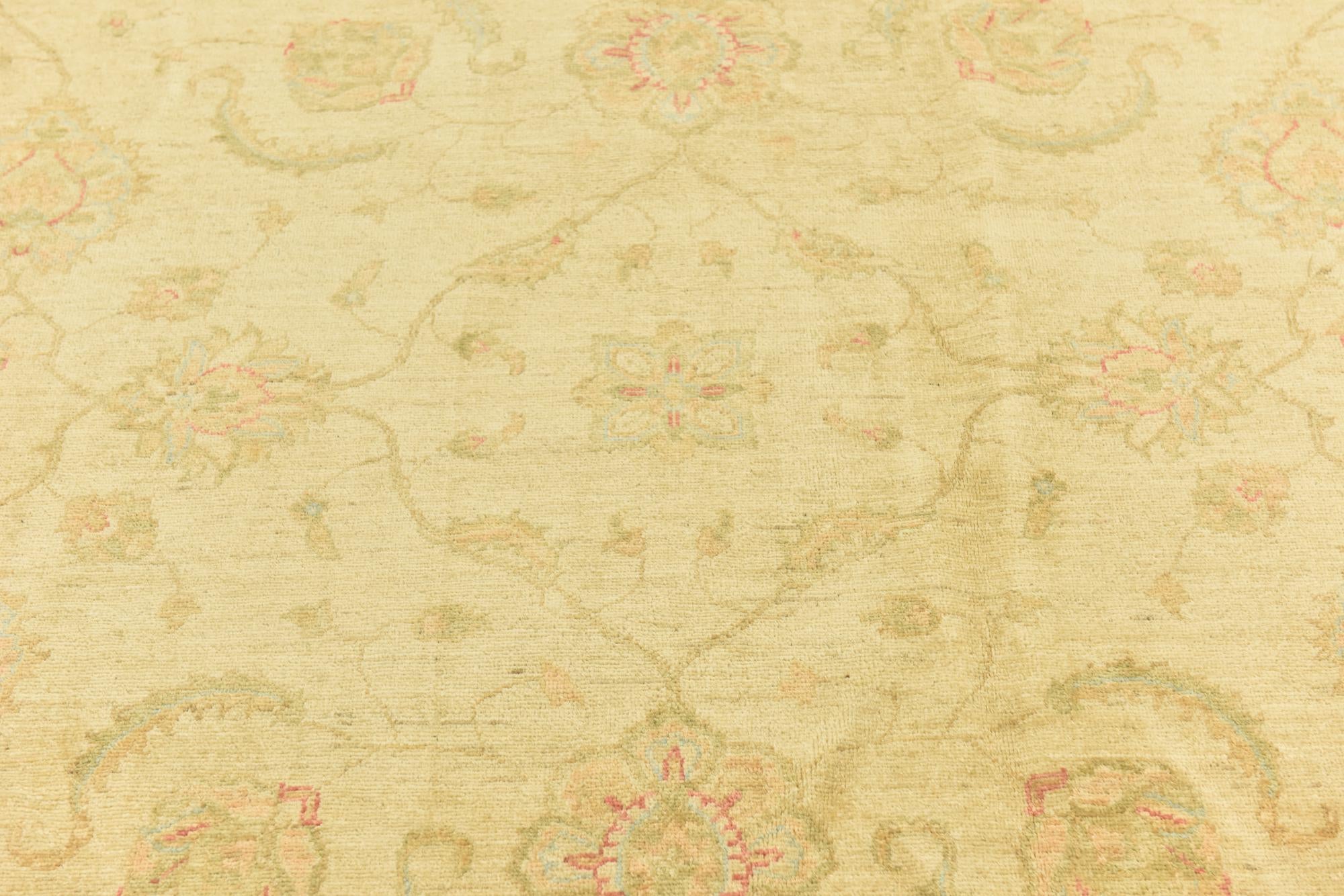 6' 9 x 9' 9 Hand Knotted Peshawar Ziegler Rug