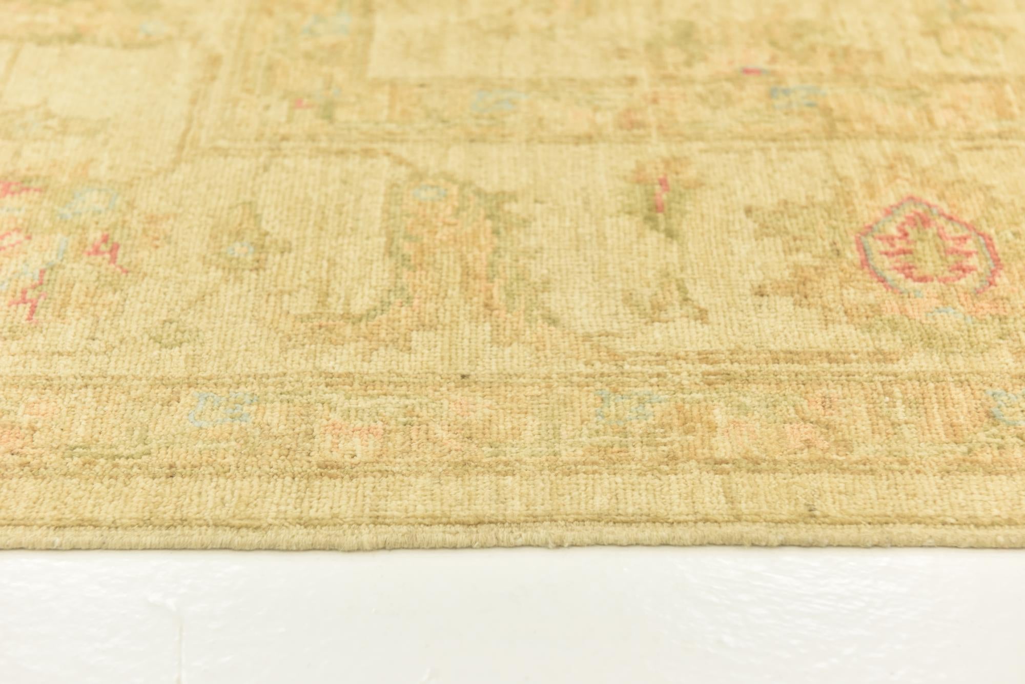 6' 9 x 9' 9 Hand Knotted Peshawar Ziegler Rug