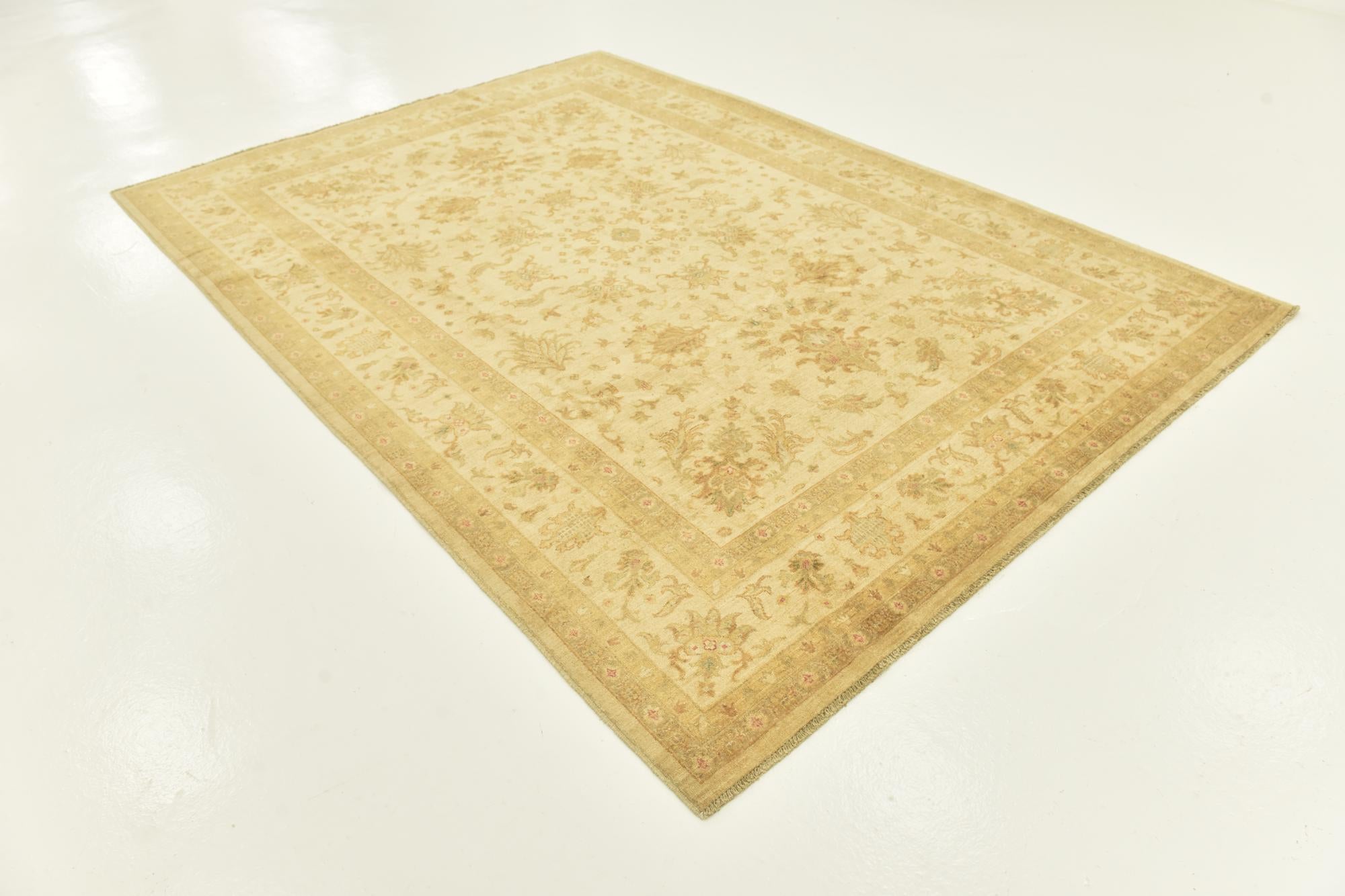 7' x 9' 10 Hand Knotted Peshawar Ziegler Rug