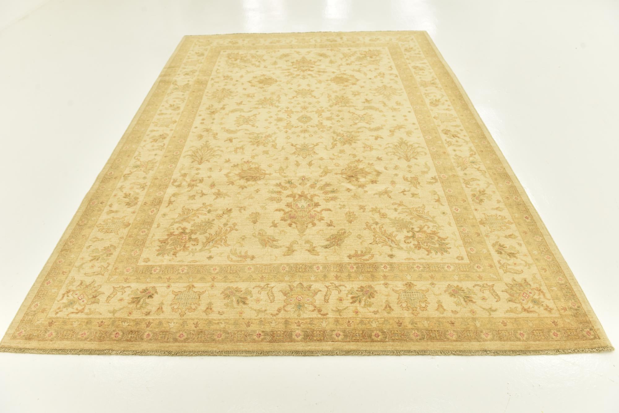 7' x 9' 10 Hand Knotted Peshawar Ziegler Rug