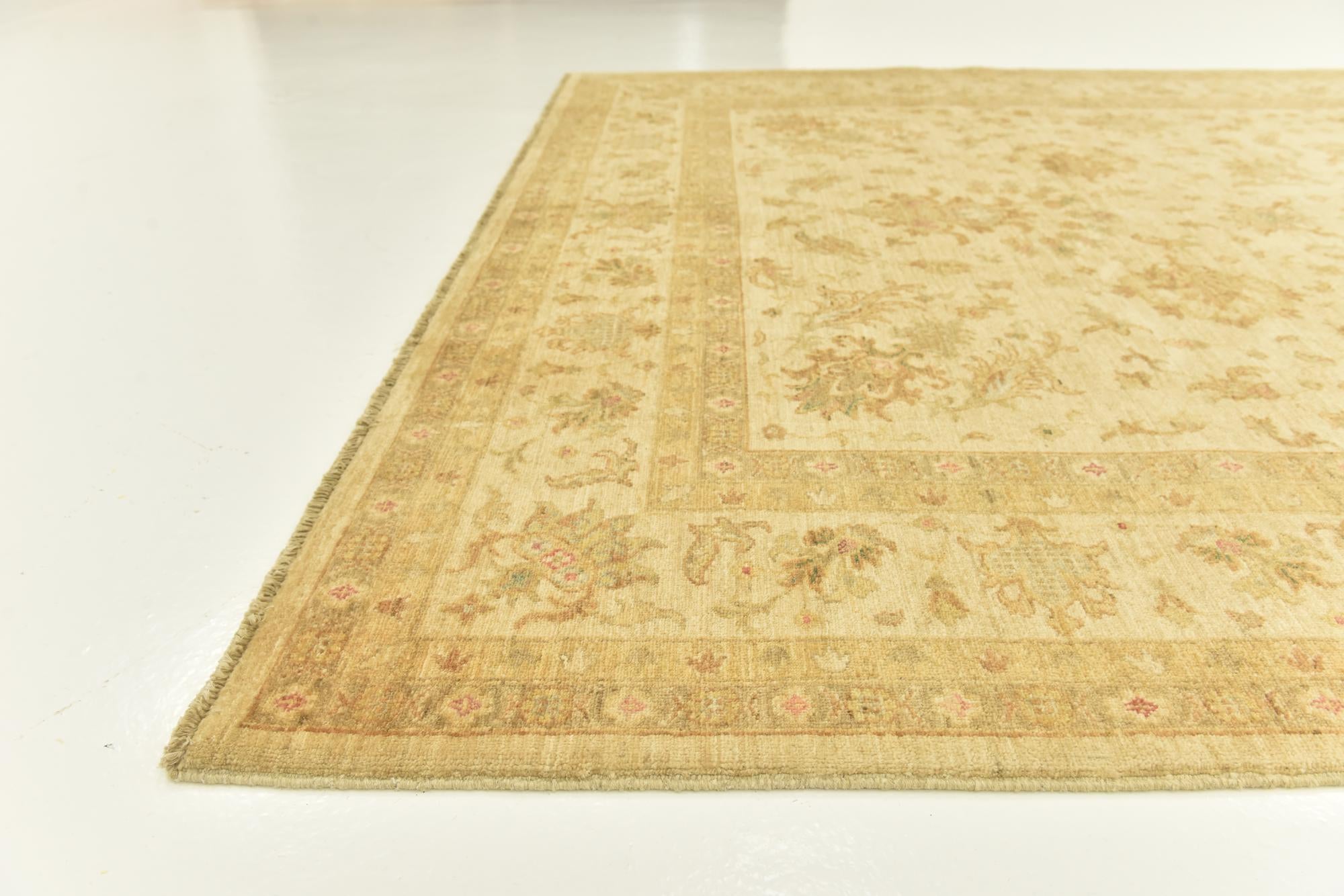 7' x 9' 10 Hand Knotted Peshawar Ziegler Rug