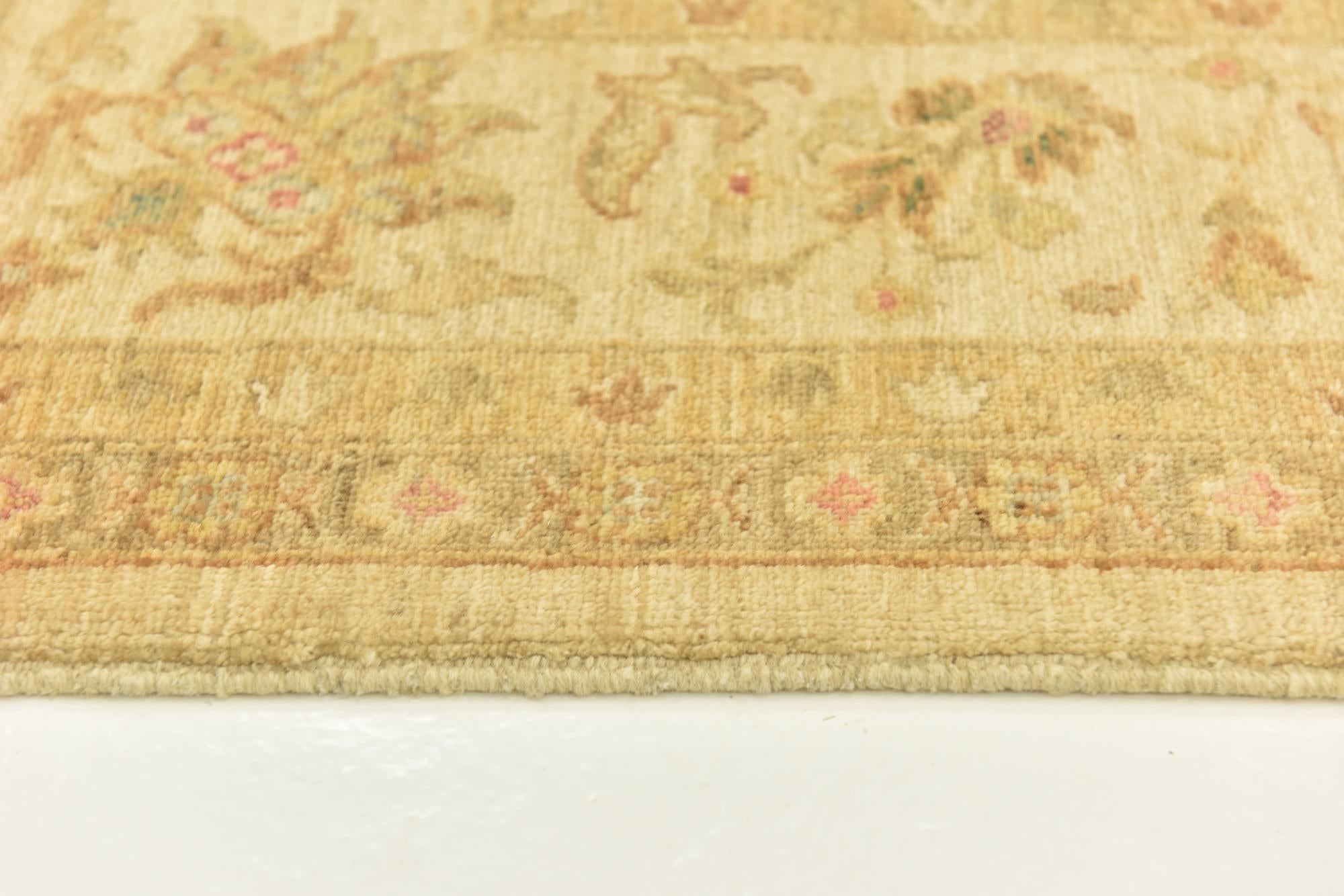 7' x 9' 10 Hand Knotted Peshawar Ziegler Rug