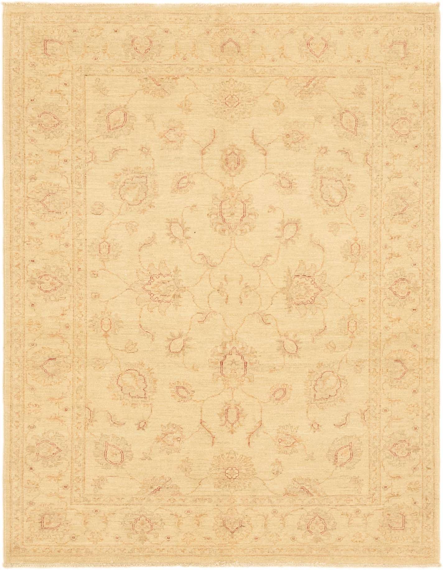 4' 9 x 6' 8 Hand Knotted Peshawar Ziegler Rug