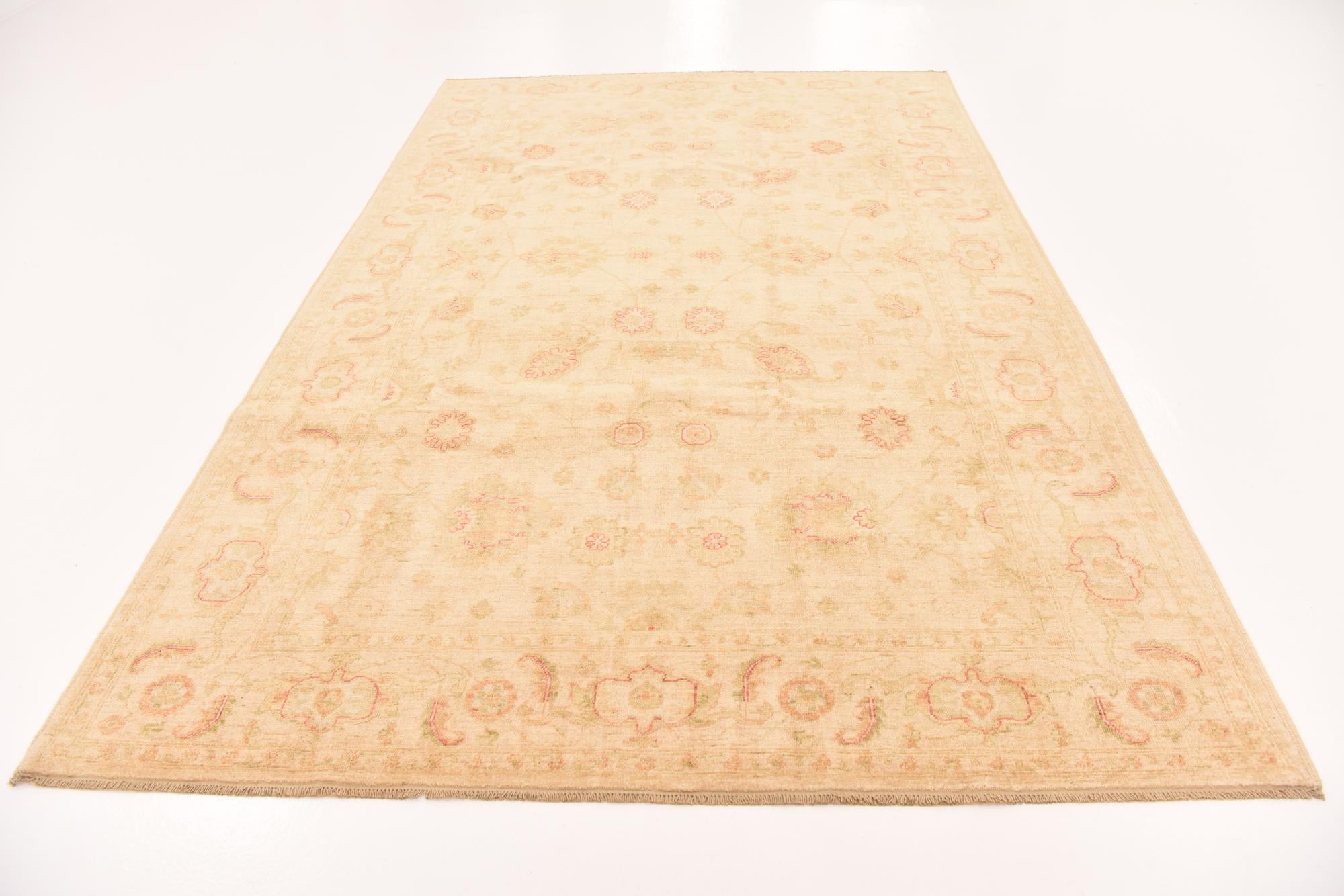 6' 8 x 10' Hand Knotted Peshawar Ziegler Rug